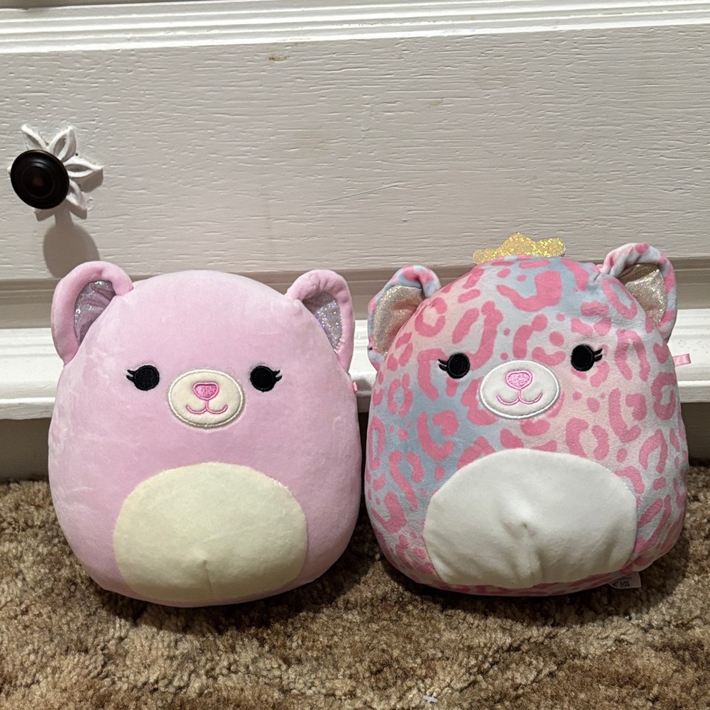 Squishmallows Pink and Gray Stuffed Animals
